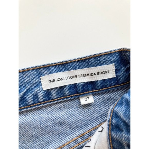 Aritzia DENIM FORUM Joni High Rise 90's Loose Bermuda Denim Shorts, Size 27 - Picture 10 of 16